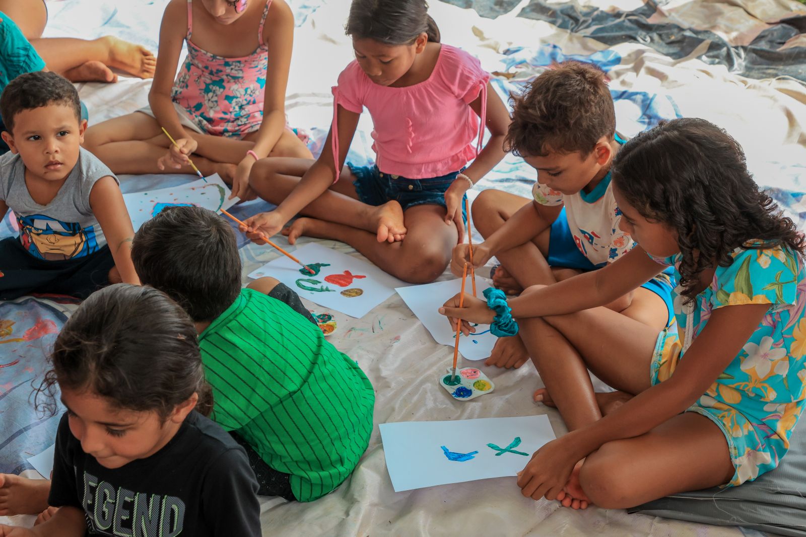 A pintura com guache também era uma opção divertida